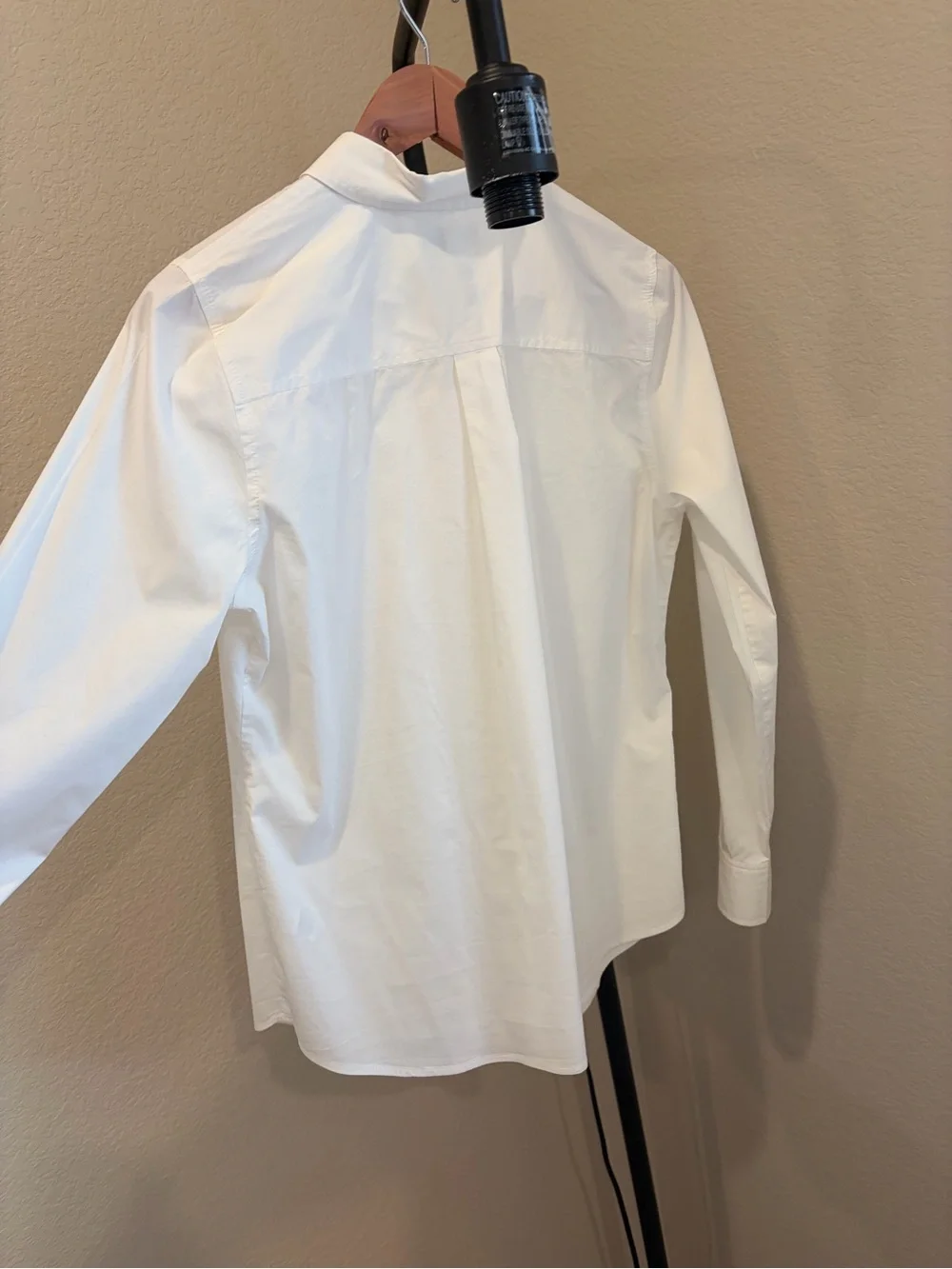 Nordstrom Women's White Button-Down Collared Shirt - Picture 3 of 4